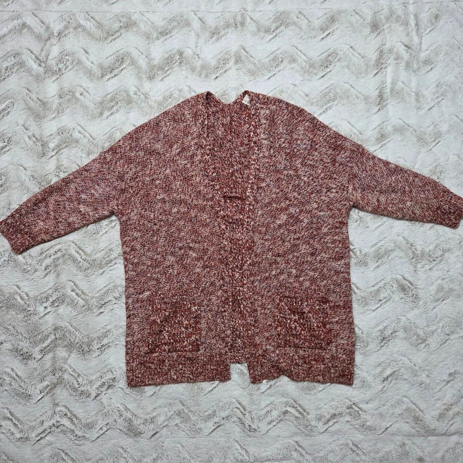 Universal thread marled yarn open front knit card… - image 3