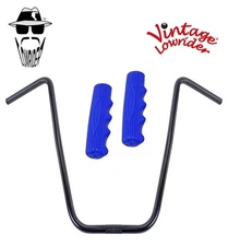 Original Lowrider 20" 22.2 D Handlebar Black 212 120mm Grips Solid/Blue