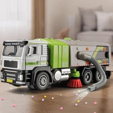 1:50 Electric Sweeper Garbage Truck Toy Model Alloy Diecast Light & Sound