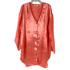Vintage Victoria  s Secret Gold Label 90s Peach Satin Night Shirt Size M/L