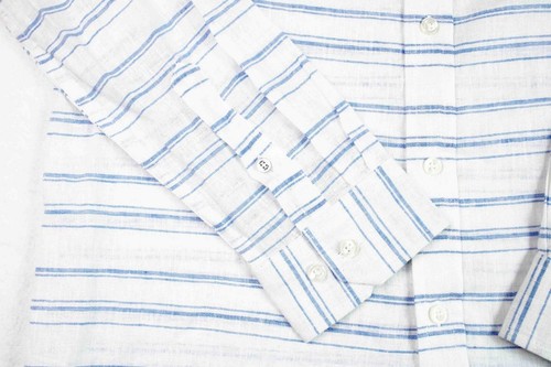 Ben Sherman Mens M Linen Shirt Long Sleeve Button Front Regular Fit White $99 - Picture 9 of 12
