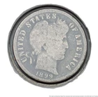 1899 Barber Coin Dime US America Bust Head Wreath Ten 10 Cent Mint