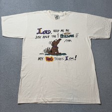 Vintage Alore T Shirt Mens XL White Dog Graphic Print Artwork Made in USA 90s
