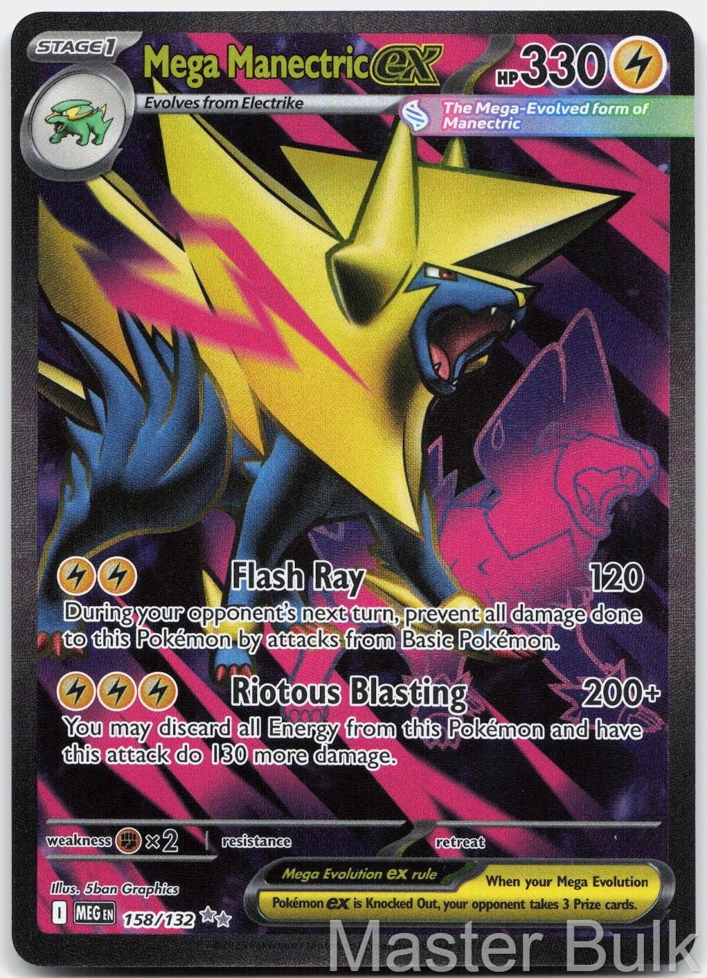 Mega Manectric ex 158/132 Ultra Rare Mega Evolution Pokemon Near Mint