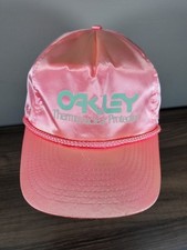 Vintage Oakley Hat Thermonuclear Protection Pink Nylon Adjustable Cap READ