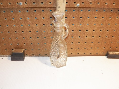 Vintage Klarglas Öl oder Essig Cruet mit Stopper - Bild 5 von 5