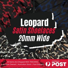 Shoelace Leopard Print Flat Coloured Bootlace Sneaker Boot Shoe Lace 2cm SATIN