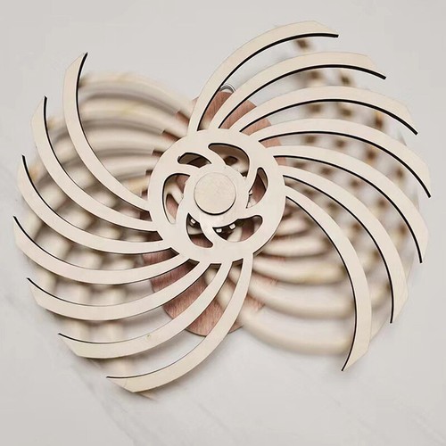 Handmade Retro Kinetic Sculpture Moving Kinetic Wall Art Wooden Windmill Decor - Picture 9 of 15