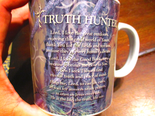 TRUTH HUNTER COMMON GROUNDS THE PERFECT BLEND OF GOD AND COFFEE COFFEE CUP MUG - Picture 2 of 10