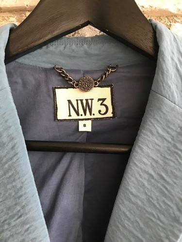 NW3 by HOBBS Women's Textured Two Button Blazer Jacket Light Blue UK 8 - Picture 2 of 11