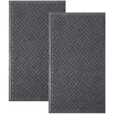 2Pack Door Mat Low Profile Rubber Door Mat Rug Anti-Slip, 29.5x17 Inch