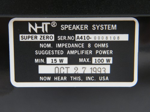 2 NHT Super Zero Piano Black Glossy Premium Home Theater Bookshelf Speakers A410 - Picture 7 of 11