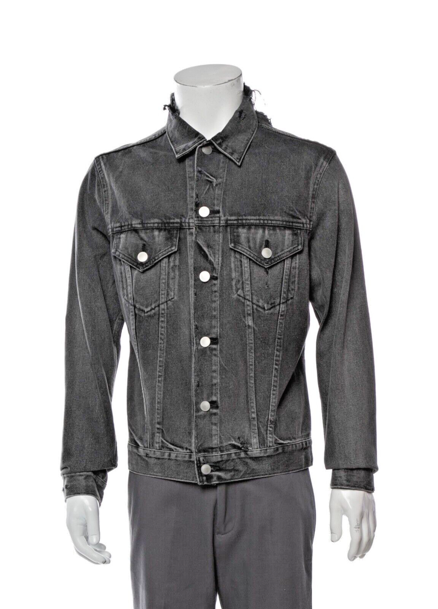 john elliott デニムジャケット　M $550. EXCELLENT JOHN ELLIOTT SLIM FIT WASHED DARK GRAY DENIM