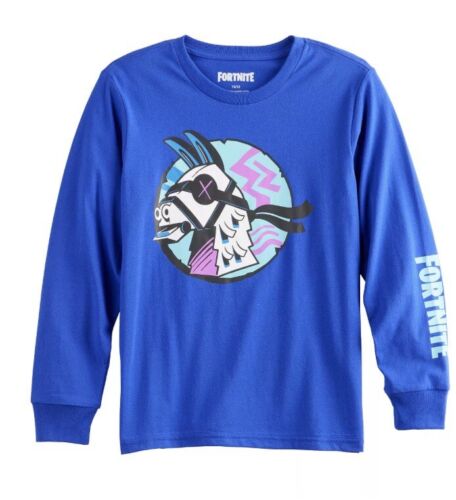 Fortnite Llama Royal Blue Long Sleeve Shirt Boys 18/20 NWT