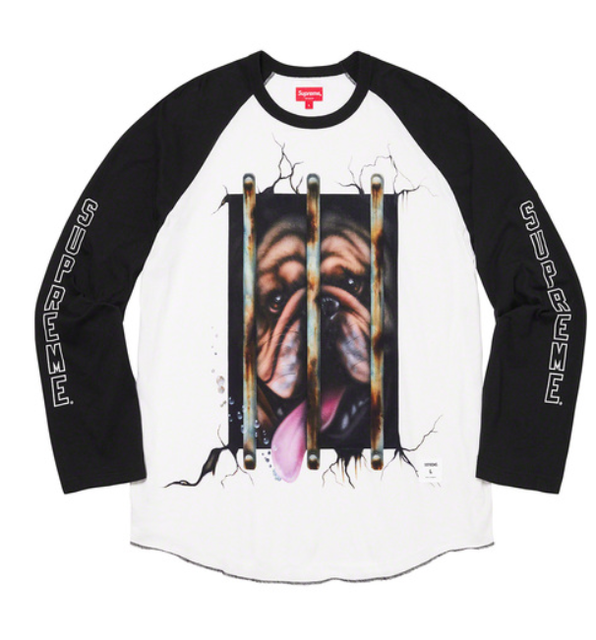 SUPREME Dog Raglan Long Sleeve Top Men's Size Large eBay