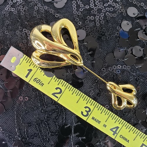 Spilla vintage firmata NAPIER spilla 4” tono oro sciarpa giacca design elegante regalo - Foto 4 di 7