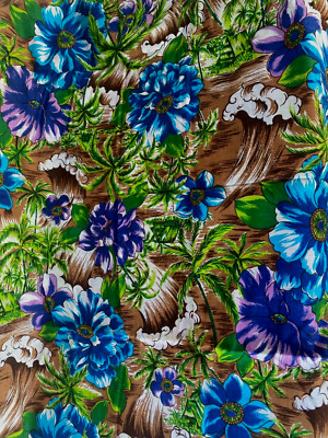 VTG..DARK BRIGHT FLORAL ..COT/POL..FABRIC..1.5 YDS by 44''
