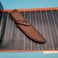 Fixed Blade Knife Sheath Brown Leather Belt Pouch Case 7.75"x 4.25" Made in USA