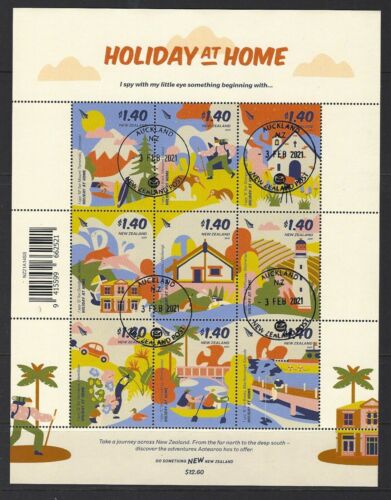 NEW ZEALAND 2021 HOLIDAYS AT HOME SOUVENIR SHEET FINE USED - Picture 1 of 1