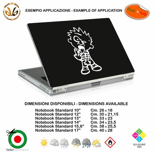 Calvin fuck off adesivo notebook tablet baby fuck sticker pvc black white - Photo 12/15