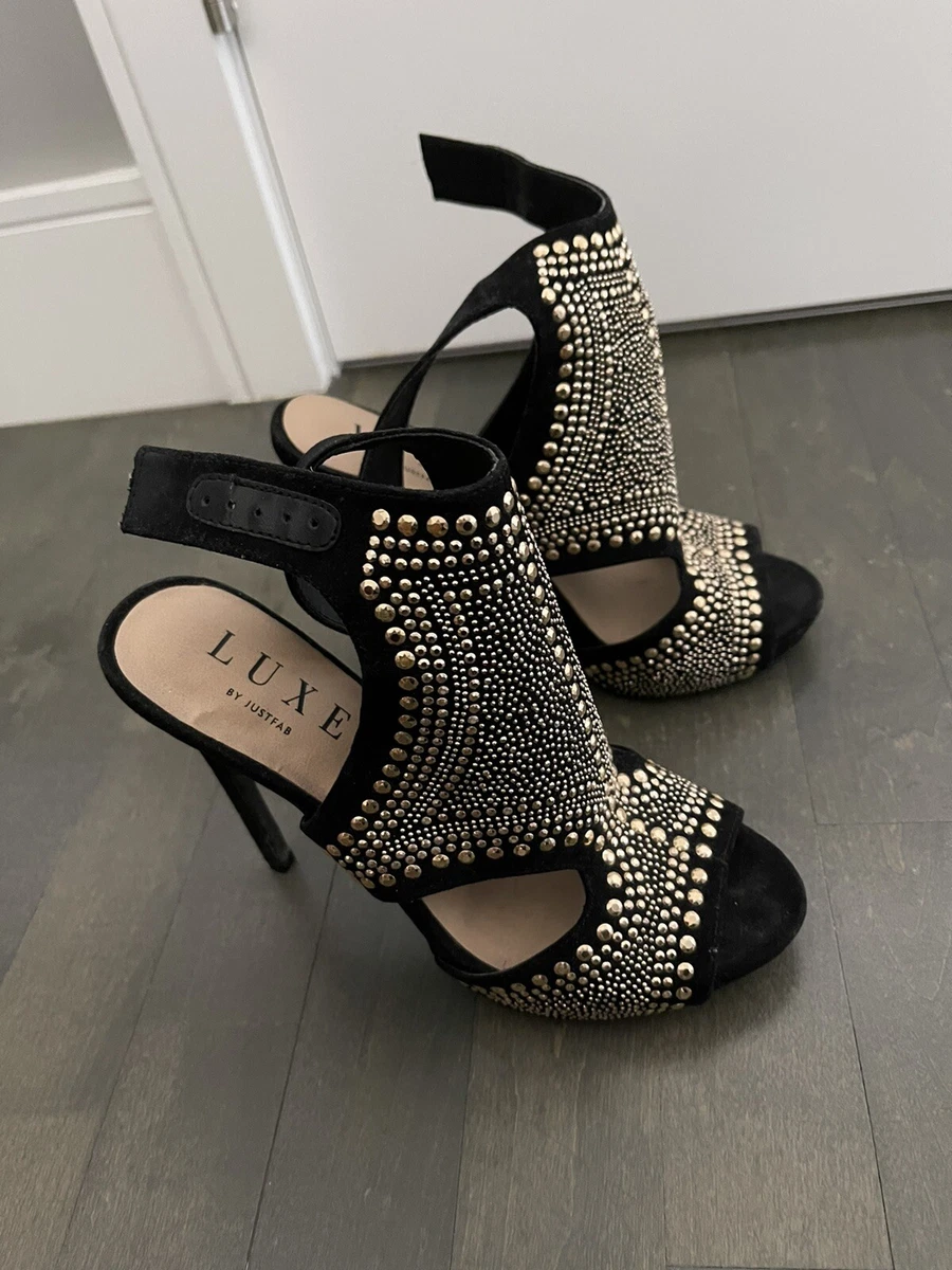 Justfab gold shop heels