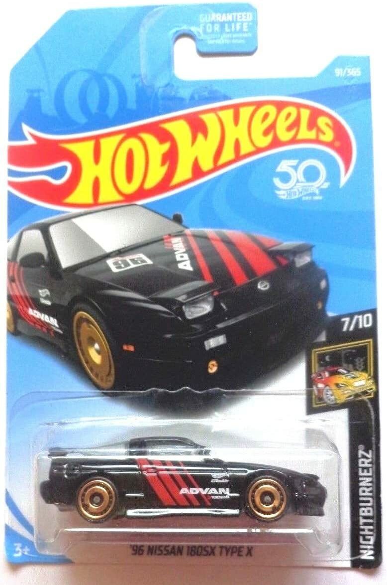 Hot Wheels 2018 50th Anniversary Nightburnerz '96 Nissan 180SX Type X 91/365, Bl