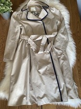 Anthropologie Elevenses Fair Lady Beige Khaki Trench Long Coat Sz Us 2 Xs