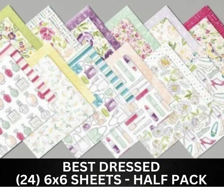 Stampin Up BEST DRESSED Designer Series Paper Shoes Half Pack (24