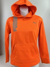 Puma Men  s Hoodie Pullover Sweatshirt Bright Orange Kangaroo Pocket Size M