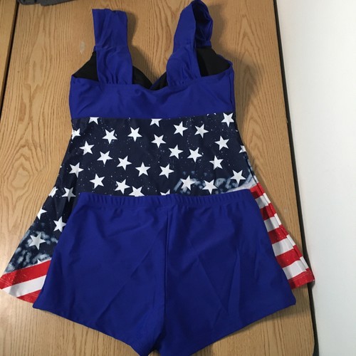 New Women’s Patriotic American Flag 2PC Tankini Swimsuit Size Small 4th Of July - Picture 7 of 9