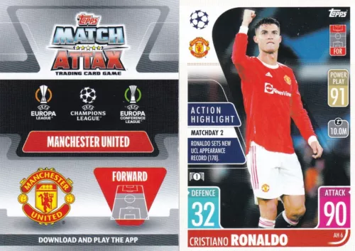 2021-22 Topps Match Attax EXTRA UEFA Action Highlight Cristiano Ronaldo #AH6