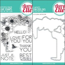 Avery Elle "FLORAL NOTES" Clear Stamps Only OR Stamp & Die Bundle 2019