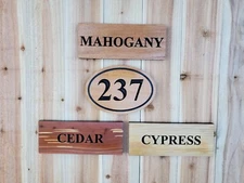 House Number Plaque Outdoor Wood Sign Custom Caved Personalized Home Classic