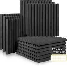 12 Pannelli Fonoassorbenti Insonorizzanti 30x30x2,5Cm, Studio Di Registrazione