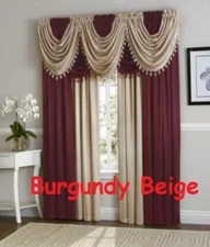 Luxury Hyatt Window Treatment Panel OR Waterfall Valance assorted colors