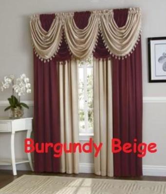 Luxury Hyatt Window Treatment Panel OR Waterfall Valance assorted colors