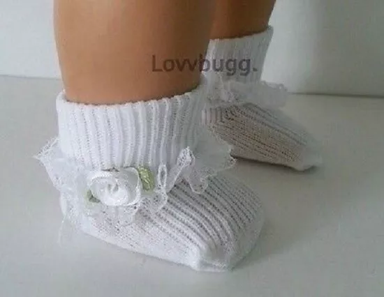 Socks Lace White Rose for Baby for American Girl 18