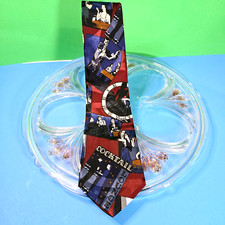 Domani Necktie 100 Polyester Multicolored Waltzing and Drinking Design