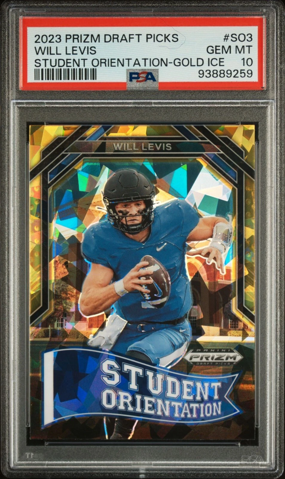 Will Levis Panini Prizm Draft Picks Student Orientation #SO3 Gold Ice