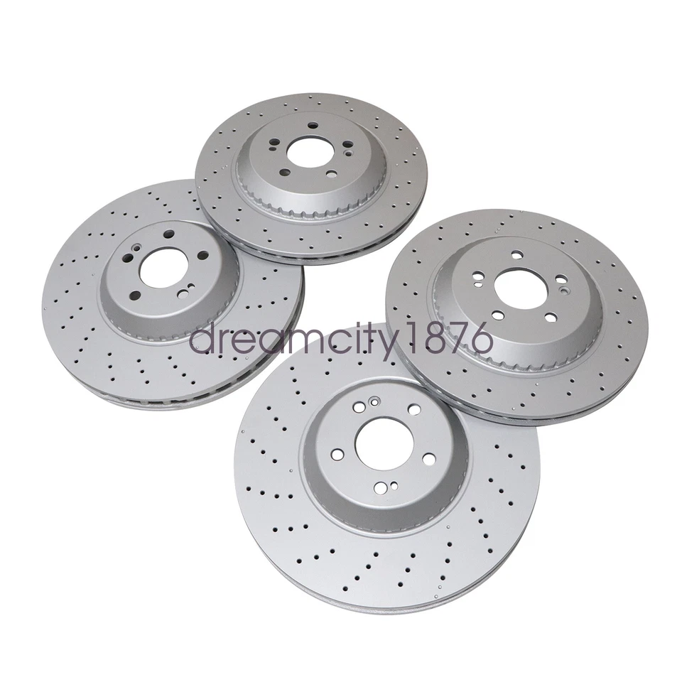 Fits For Mercedes-Benz S550 14-17 S560 18-19 Front & Rear Brake Disc Rotors - Image 4 of 4
