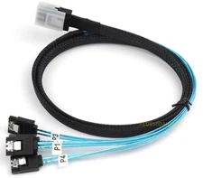 TOP SAS to 4-SATA SFF-8087 Multi-Lane Forward Breakout Internal Cable 3.28 Feet