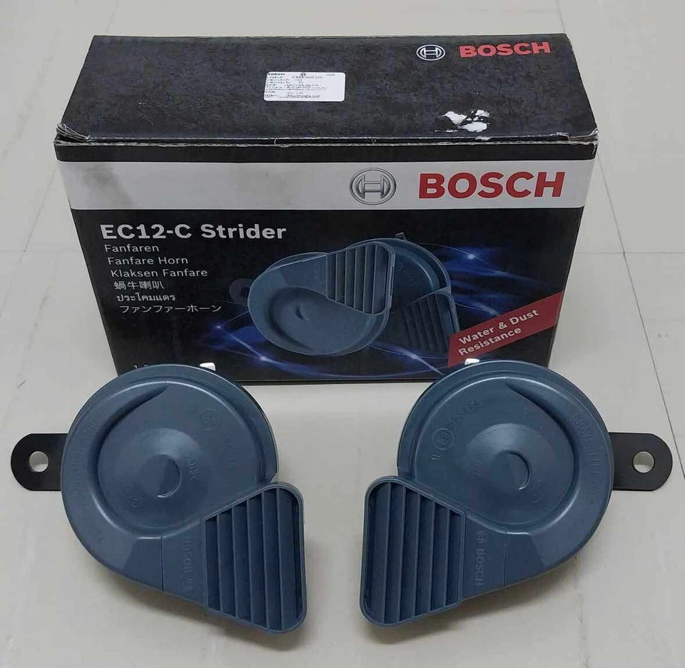 NEW BOSCH EC12-C 12V 400/500HZ 118dB(A) Strider Fanfare Horn Set Car SUV Horns - Image 2 of 4