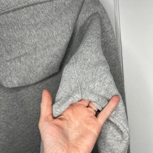 G. Label by Goop Womens Hoodie Medium Heather Gray Fleece Oversized Slits Ties - Picture 16 of 24