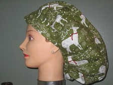 Surgical Scrub Hats/Caps Christmas Deer and Snowflakes