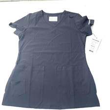 Sketchers Barco 6 Pocket Crossover V Neck Scrub Top Stretch Small Pewter