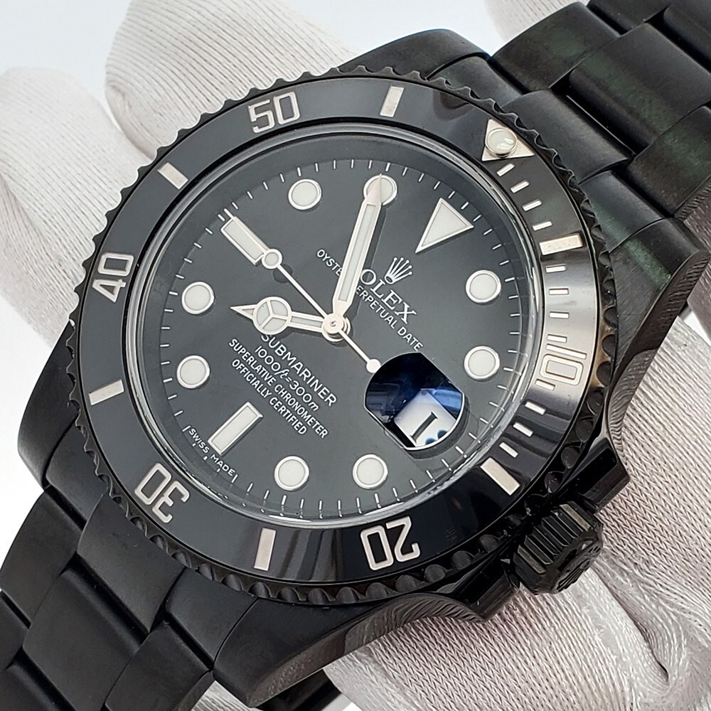 VORDVEN ブラックメタル　blackl Rolex Submariner Date 40mm Black PVD Coated Watch 116610LN Box
