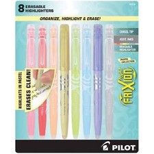 Pilot Highlighter Frixion Assorted Ink Light Pastel Erasable, Pack of 8 15226