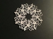 Circle of Flowers Round Flower Doily die cut embellishments 6 Pcs 3-1/4”  round 