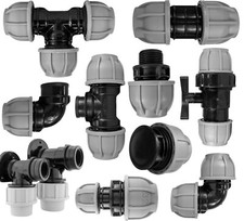 MDPE Compression Connector Fittings: 20mm, 25mm, 32mm, 40mm, 50mm LDPE PIPE