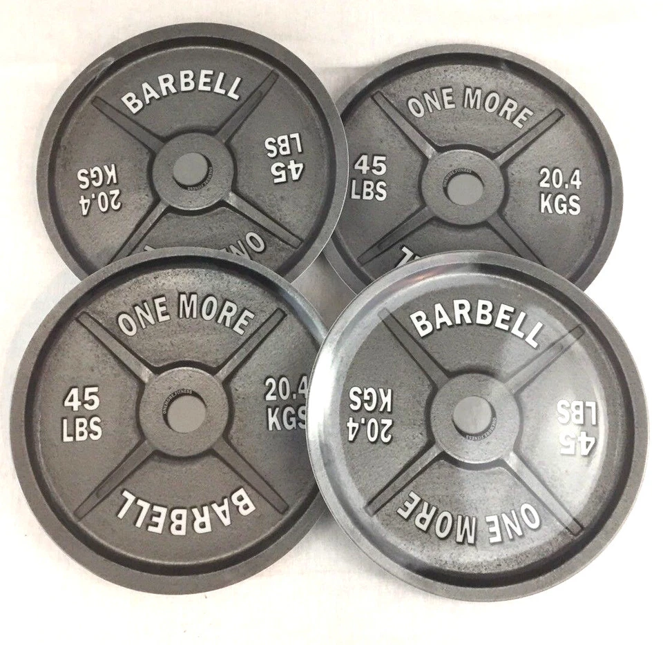 "One More" 4 Piece Dinnerware Fitness/Bodybuilding/Crossfit Barbell Weight Plate - Image 2 of 4